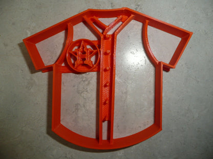 6x Astros Baseball Jersey Fondant Cutter Cupcake Topper 1.75 IN USA FD4268