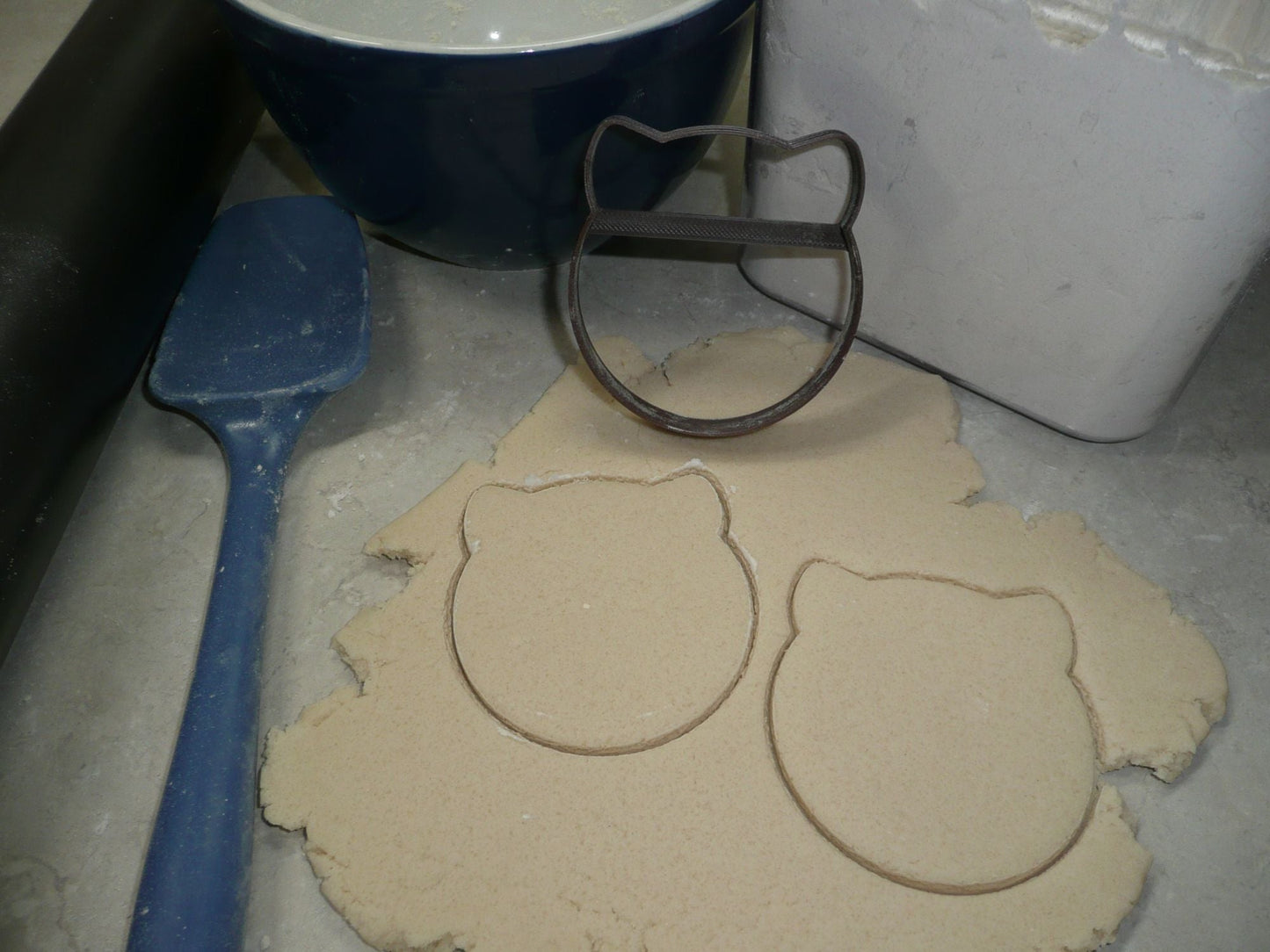 Cat Face Outline Chubby Kitty Feline Head Cookie Cutter USA PR4269