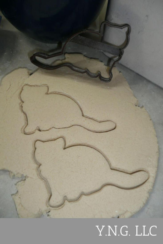 Cat Sitting Sideways Outline Long Tail Kitty Feline Cookie Cutter USA PR4270