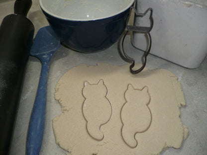 Cat Sitting Back View Outline Tail Hanging Down Kitty Cookie Cutter USA PR4271