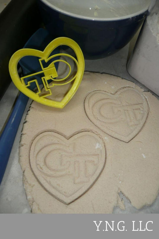 GT in Heart Georgia Tech College University Cookie Cutter USA PR4290