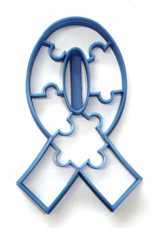 6x Autism Awareness Ribbon Fondant Cutter Cupcake Topper 1.75 IN USA FD4412