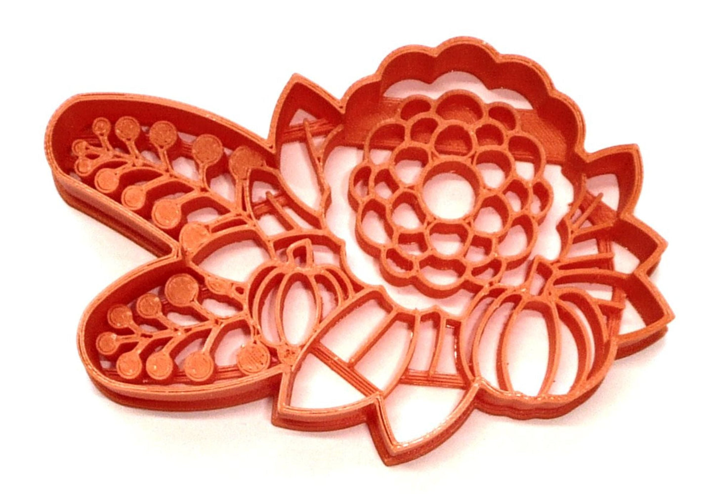 6x Mums Pumpkin Fall Bouquet Fondant Cutter Cupcake Topper 1.75 IN USA FD4428