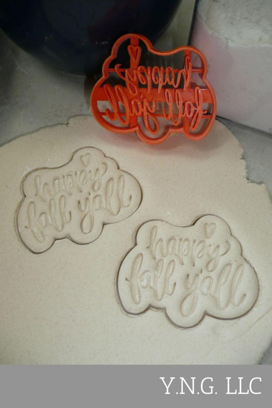 Happy Fall Yall Y All Quote Words Season Cookie Cutter USA PR4441