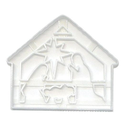 6x Nativity Manger with Star Fondant Cutter Cupcake Topper 1.75 IN USA FD4495