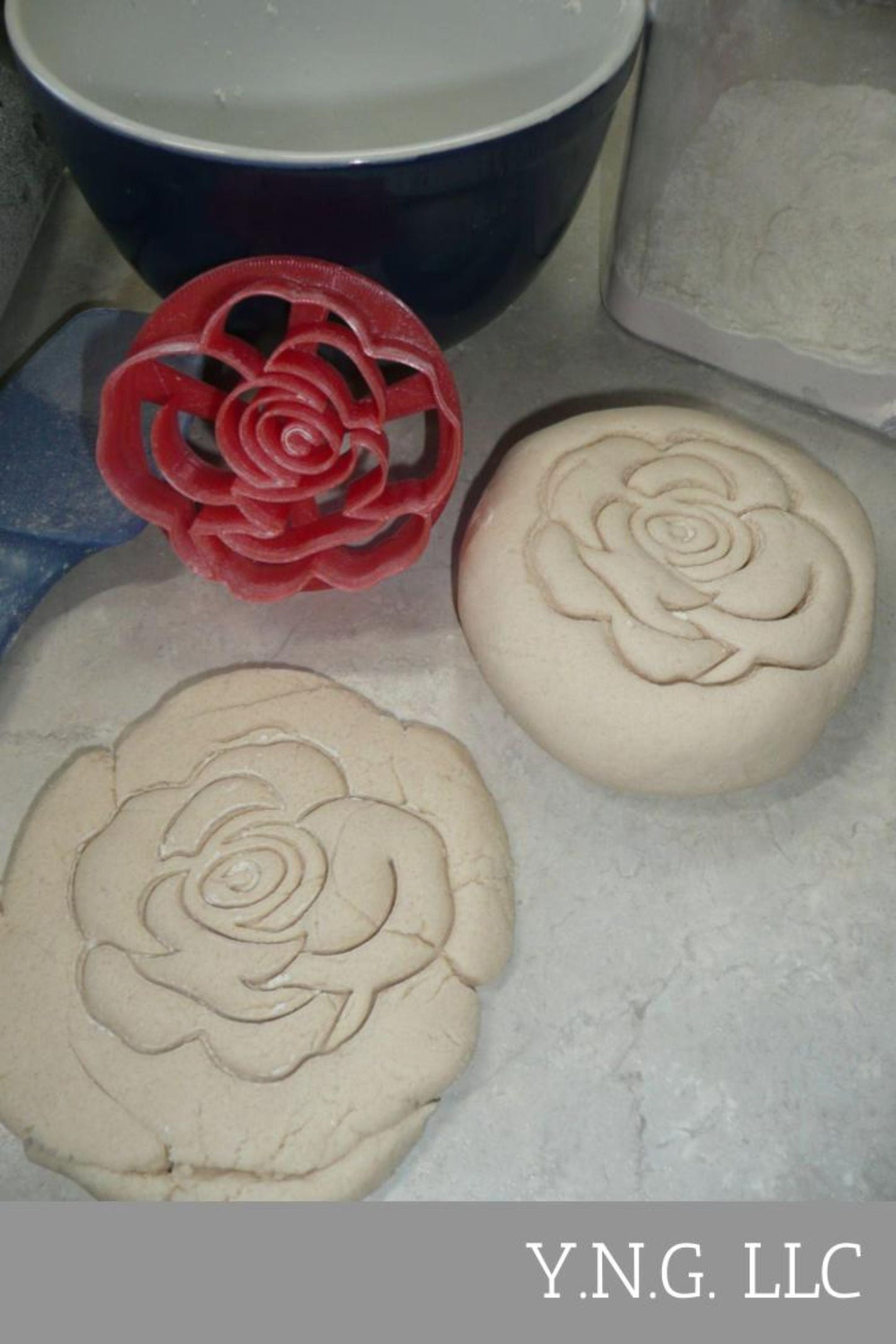 Rose Flower Design Concha Cutter Mexican Sweet Bread Stamp USA Made PR4518