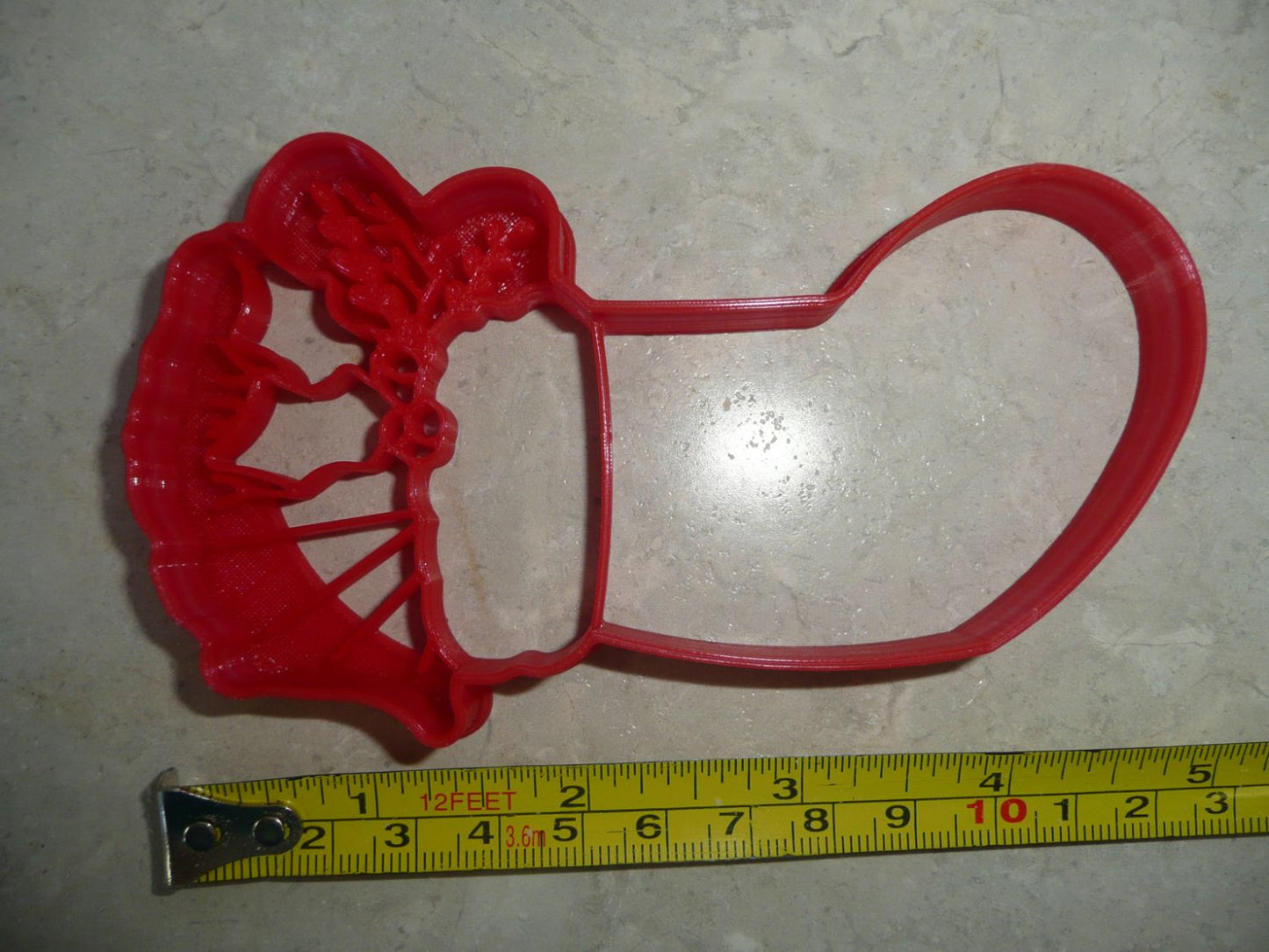 Christmas Stocking Filled With Holly Detail Cookie Cutter Made In USA PR4525