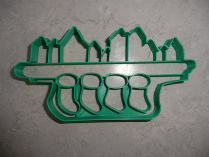 Christmas Village And Stockings On Mantle Cookie Cutter Made In USA PR4527