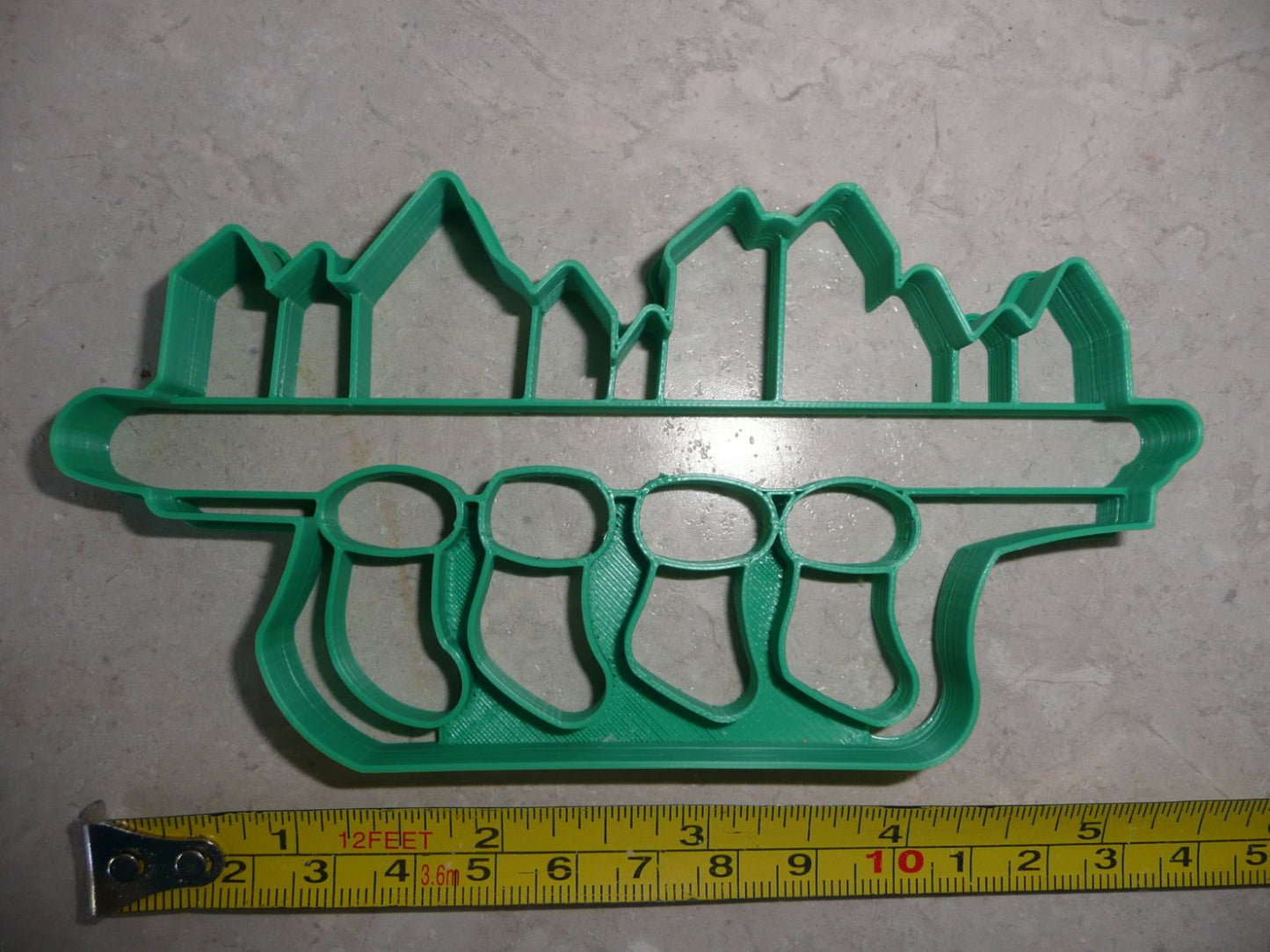 Christmas Village And Stockings On Mantle Cookie Cutter Made In USA PR4527