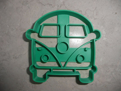 6x VW Hippie Van Front View Fondant Cutter Cupcake Topper 1.75 IN USA FD4535