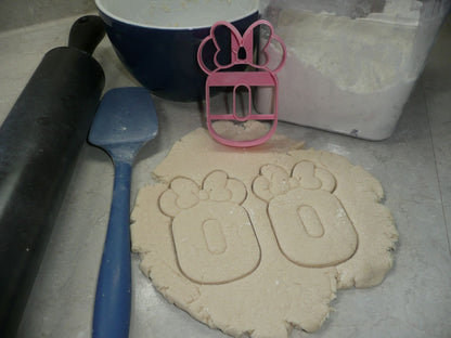 Minnie Mouse Themed Number Zero 0 Detailed Cookie Cutter Made In USA PR4550