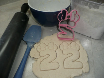 Minnie Mouse Themed Number Two 2 Detailed Cookie Cutter Made In USA PR4552