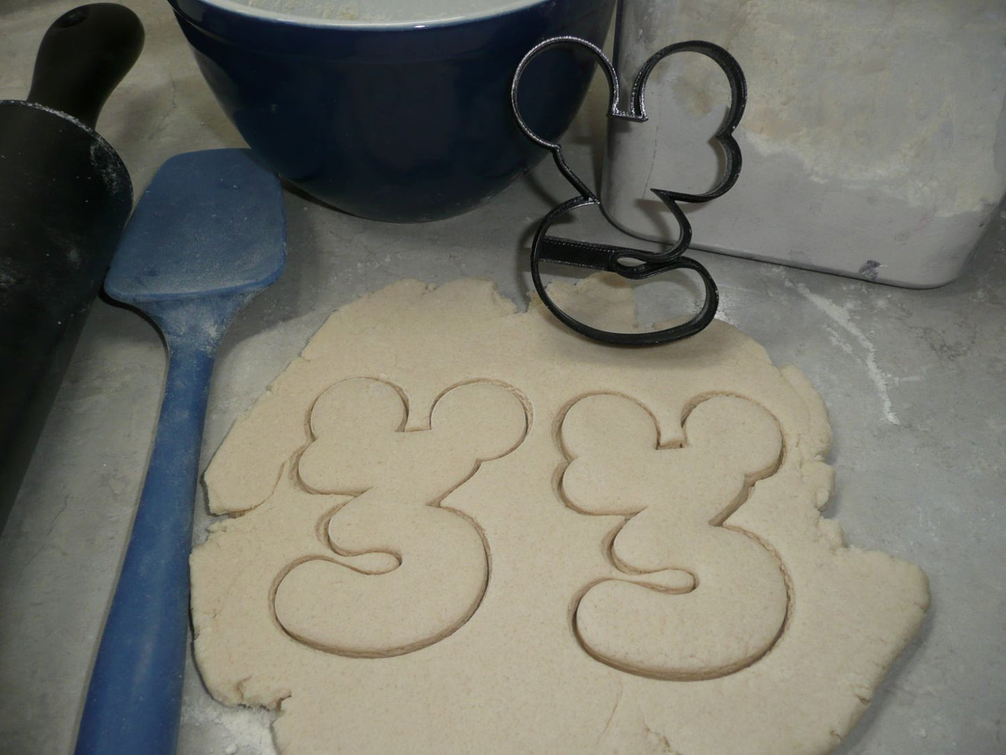 Mickey Mouse Themed Number Three 3 Outline Cookie Cutter Made In USA PR4583