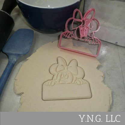 Minnie Mouse Themed Peek A Boo Banner Detailed Cookie Cutter Made In USA PR4653