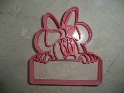 Minnie Mouse Themed Peek A Boo Banner Detailed Cookie Cutter Made In USA PR4653