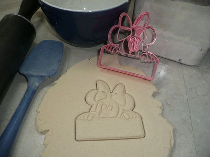 Minnie Mouse Themed Peek A Boo Banner Detailed Cookie Cutter Made In USA PR4653