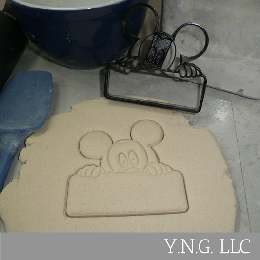 Mickey Mouse Themed Peek A Boo Banner Detailed Cookie Cutter Made In USA PR4654