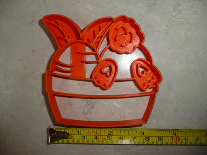 Easter Bunny and Carrot in Flower Pot Cookie Cutter Made in USA PR4740