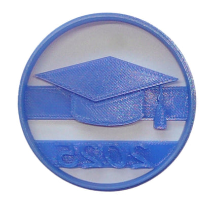 6x 2025 Graduation Cap Fondant Cutter Cupcake Topper 1.75 IN USA FD4767