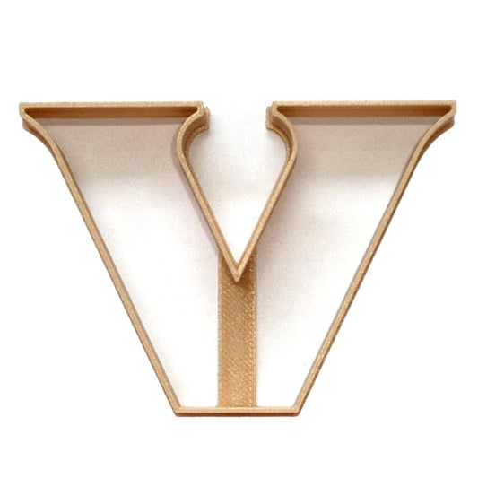 6x Vanderbilt U Letter V Fondant Cutter Cupcake Topper 1.75 IN USA FD4776