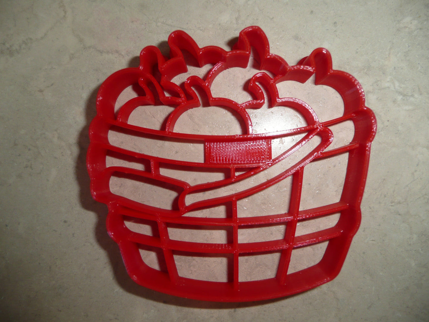 6x Apple Picking Basket Fondant Cutter Cupcake Topper 1.75 IN USA FD4817