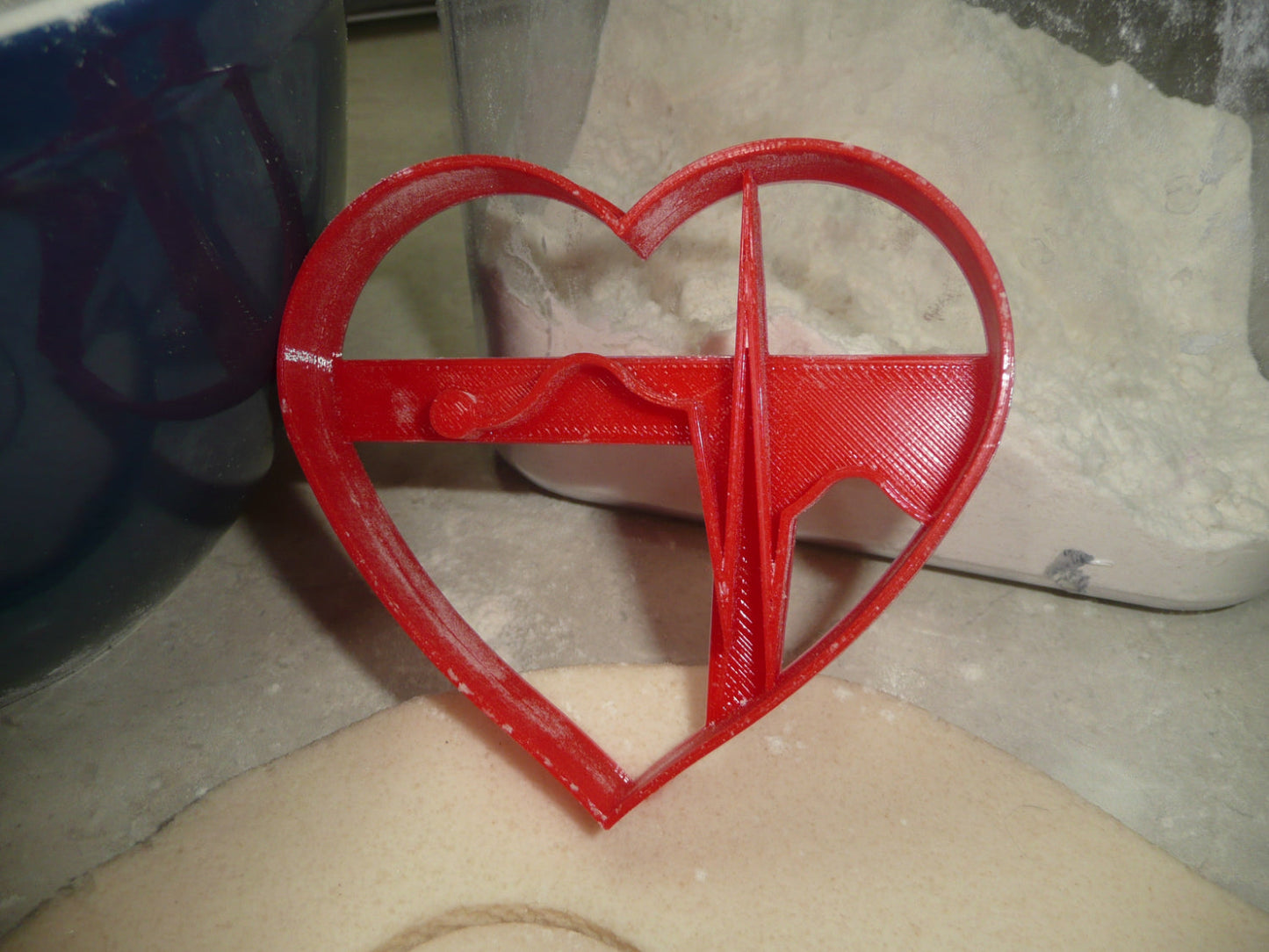 Heart with Heartbeat Detail Love Healthcare Cookie Cutter Made In USA PR4924