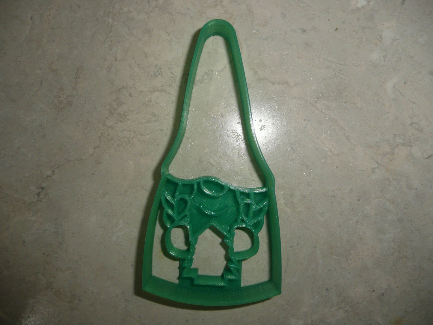 Garden Gnome Girl Holding Christmas Tree Cookie Cutter Made In USA PR4928