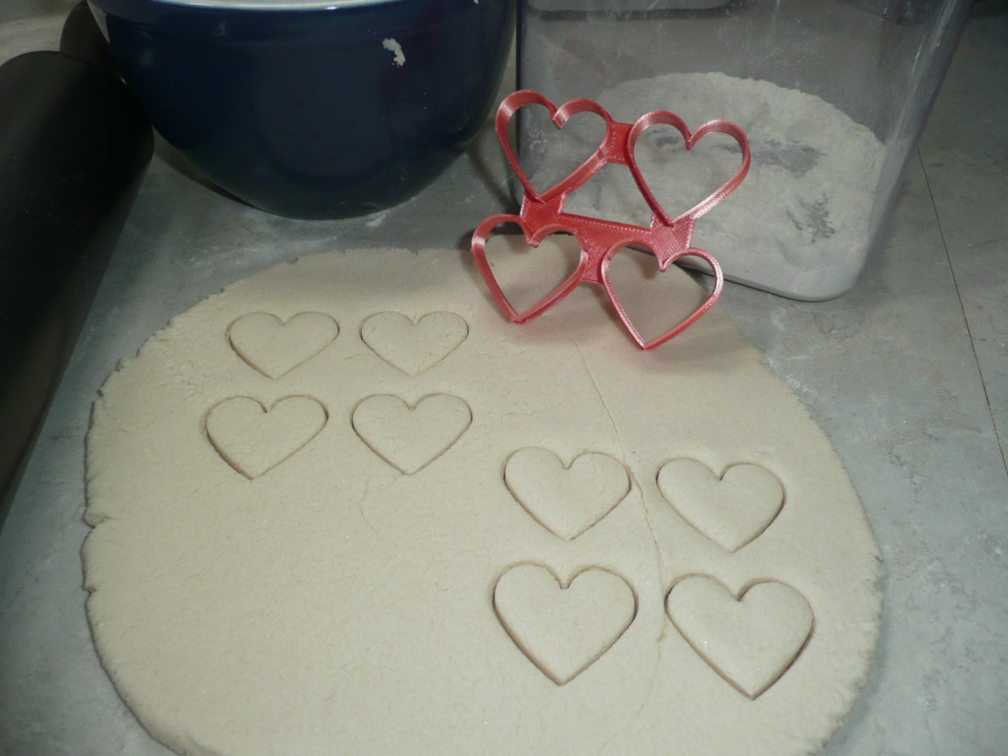 Multi Heart Shape 2x2 Grid 4 Outlines Total Cookie Cutter Made in USA PR4939