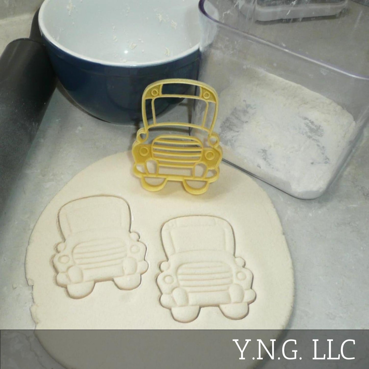 School Bus Front View Cartoon Style Detailed Cookie Cutter Made in USA PR4959