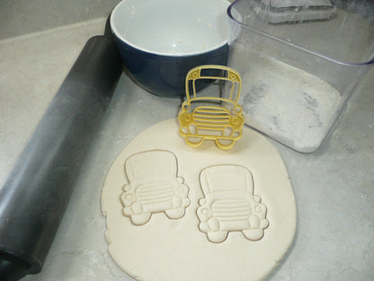 School Bus Front View Cartoon Style Detailed Cookie Cutter Made in USA PR4959