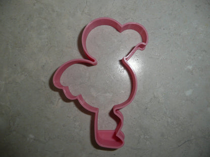 Flamingo On One Leg Pink Water Bird Outline Cookie Cutter Made In USA PR4966