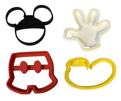 Mickey Mouse Cartoon Character Set of 4 Cookie Cutters USA PR506