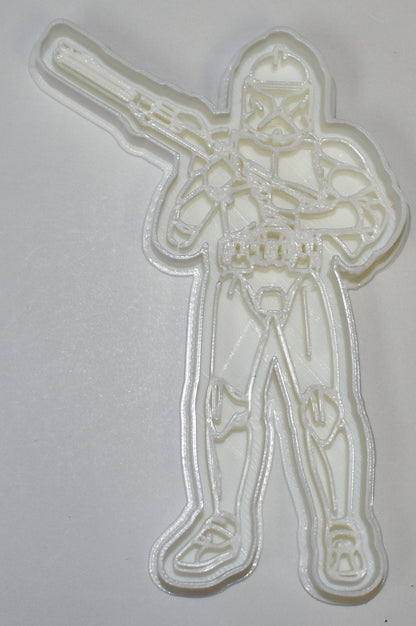 6x Clone Trooper Fondant Cutter Cupcake Topper Size 1.75" USA FD749