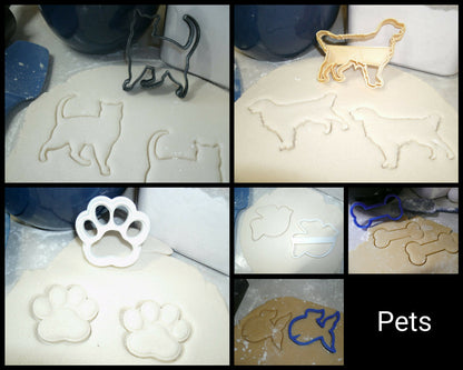 Pet Animal Lover Dog Cat Fish Bird Paw Bone Set Of 6 Cookie Cutters USA PR1041