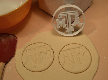 Texas A&M University Imprint in Circle Sports Cookie Cutter Made in USA PR2632