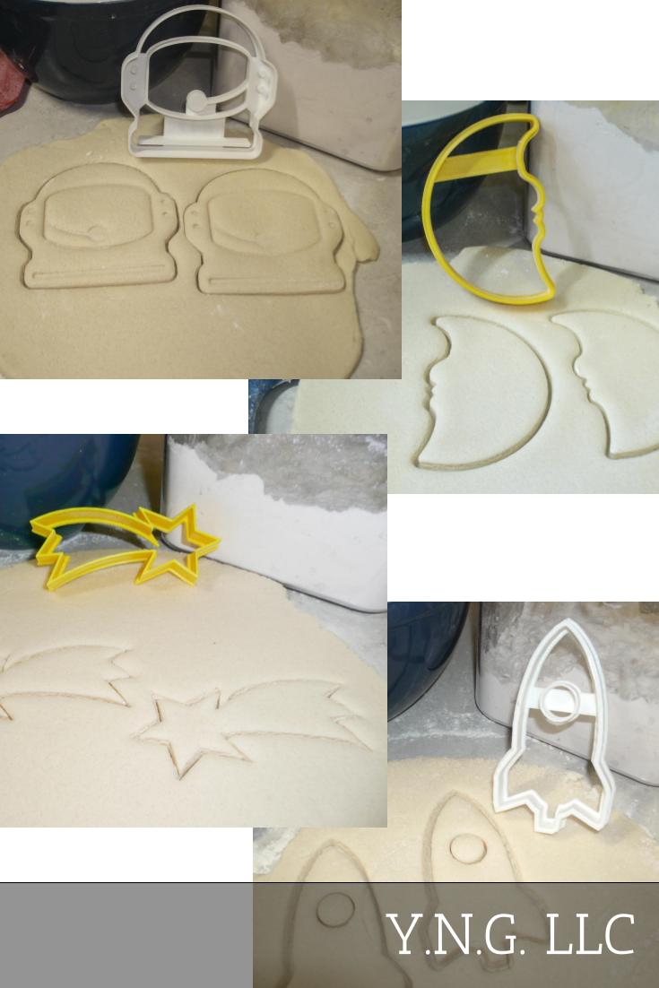 Space Kit Rocket Astronaut Moon Shooting Star Set Of 4 Cookie Cutters USA PR1110