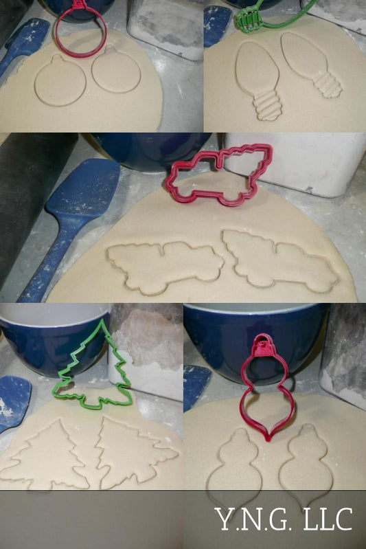 Christmas Tree Truck Ornaments Holiday Set Of 5 Cookie Cutters USA PR1114