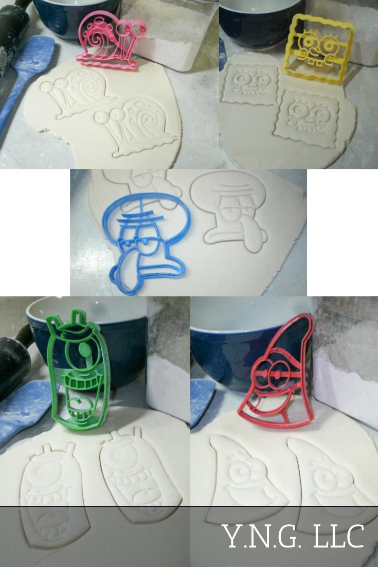 Spongebob Squarepants Cartoon Characters Set Of 5 Cookie Cutters USA PR1027