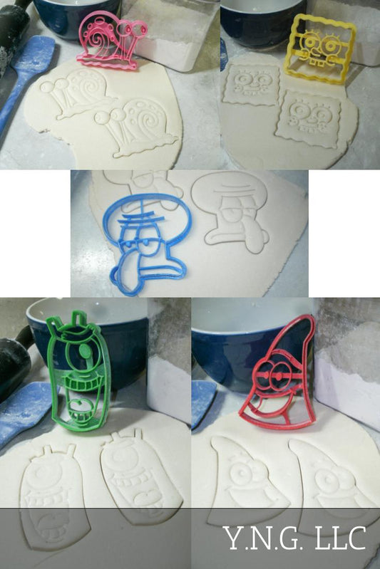 Spongebob Squarepants Cartoon Characters Set Of 5 Cookie Cutters USA PR1027