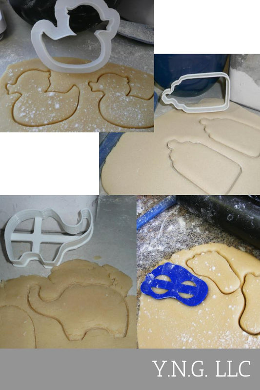 Baby Shower Bottle Foot Duckie Elephant Set of 4 Cookie Cutters USA PR1029
