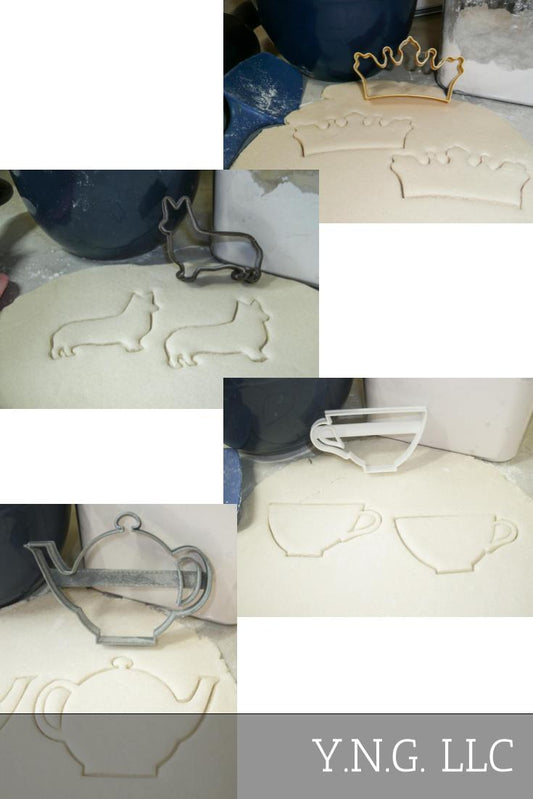 Queen Elizabeth England UK Tea Party British Set Of 4 Cookie Cutters USA PR1058