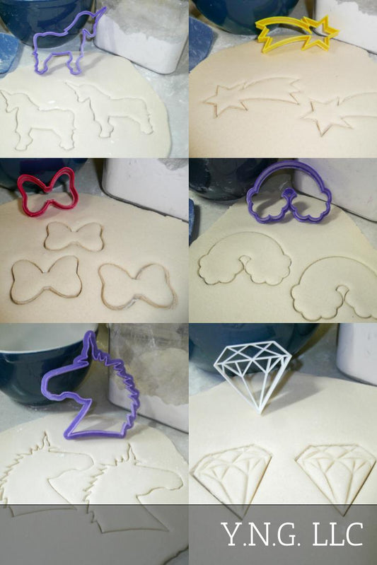 Unicorn Magic Rainbow Diamond Shooting Star Set Of 6 Cookie Cutters USA PR1086