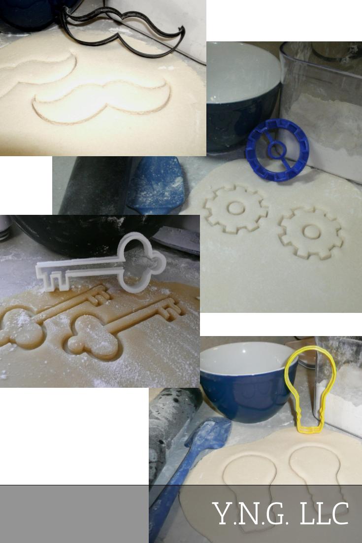 Steampunk Victorian Key Gear Mustache Set Of 4 Cookie Cutters USA PR1009