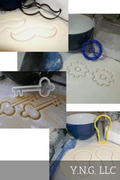 Steampunk Victorian Key Gear Mustache Set Of 4 Cookie Cutters USA PR1009