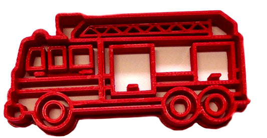 6x Fire Truck Firetruck Fondant Cutter Cupcake Topper 1.75" USA FD2389