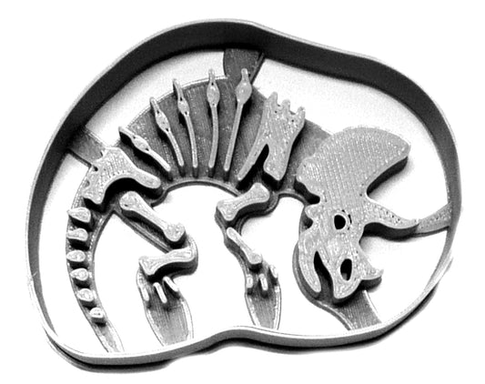 6x Triceratops Fossil Dinosaur Fondant Cutter Cupcake Topper 1.75" USA FD2397