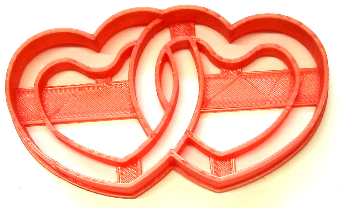 6x Linked Hearts Fondant Cutter Cupcake Topper 1.75 IN USA FD2589