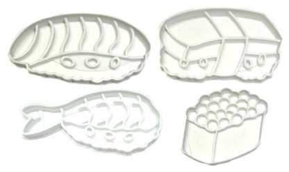 Sushi Shrimp Salmon Seafood Rice Food Fish Set Of 4 Cookie Cutters USA PR1286