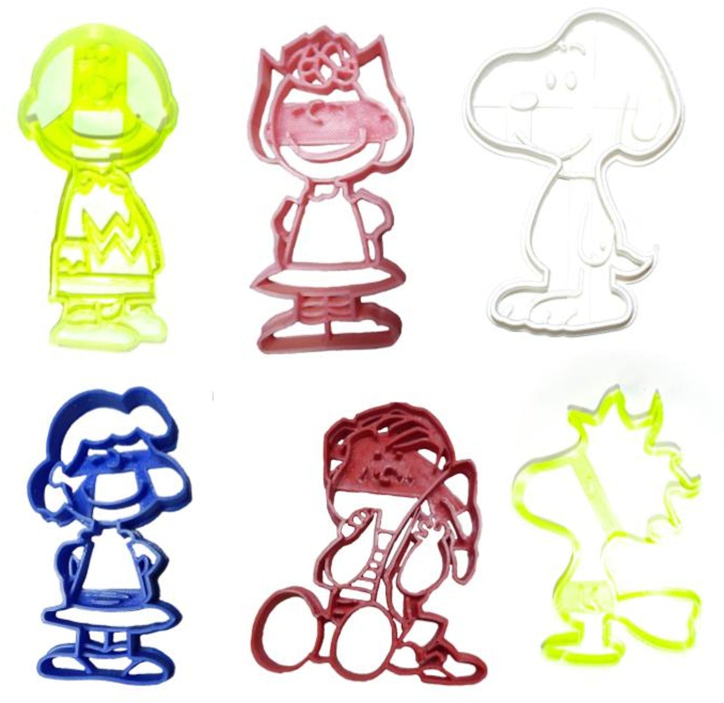 Charlie Brown Peanuts Gang Cartoon Comic Set Of 6 Cookie Cutters USA PR1173