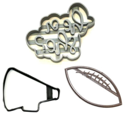 Quarterback Or Cheerleader Gender Reveal Set Of 3 Cookie Cutters USA PR1259